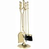 Uniflame 5-Piece Fireplace Toolset, Polished Brass and Black Finish 4