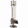 Uniflame 5-Piece Fireplace Toolset, Polished Brass and Black Finish 5