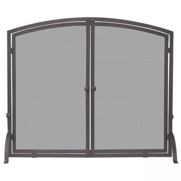 Uniflame S-1632 Single Panel Bronze Finish Screen with Doors