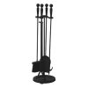 Uniflame Wrought Iron Black Fireplace Ensemble with Log Holder 6