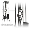 Uniflame Wrought Iron Fireplace Tool Set, Black Finish, 5-Piece 6