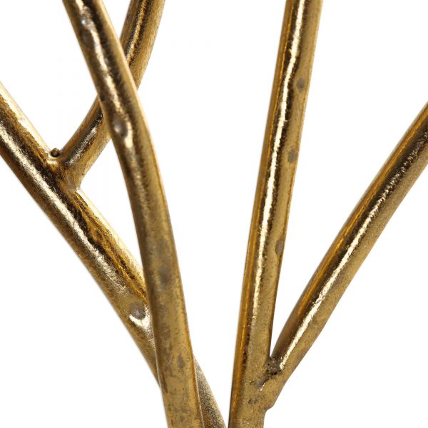 Uttermost 18796 Bright Gold Leaf Gold Branches 48" Wide Iron Fire Screen By Jim Parsons 2