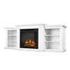 Valmont Entertainment Center Electric Fireplace in White by Real Flame