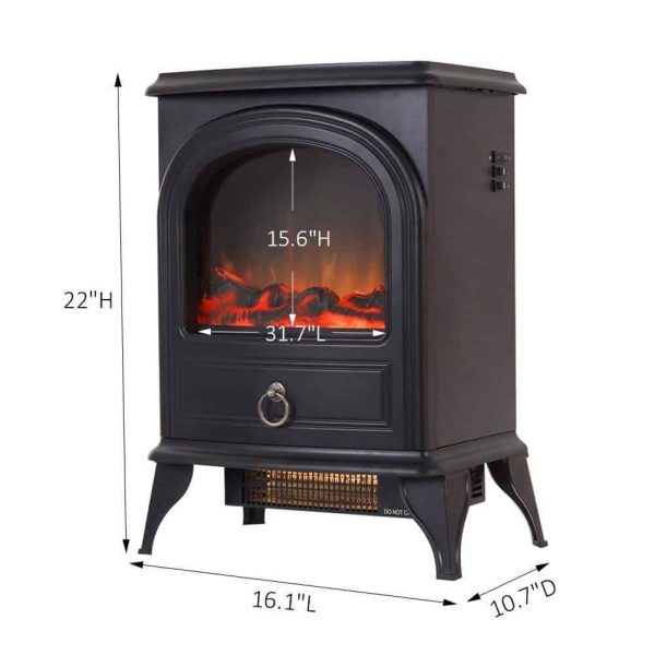 Compact Free Standing Electric Fireplace Heater