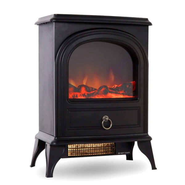 Valuxhome Puregate 22" 750W/1500W, Compact Free Standing Electric Fireplace Heater, Black 3