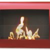 Wall Mount Fireplace in High Gloss Red Finish