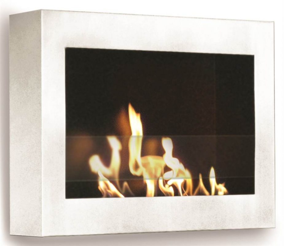 Wall Mount Fireplace in High Gloss White Finish