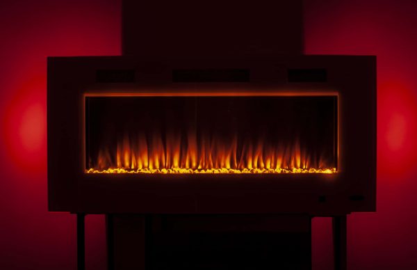 Wall Mounted Electric Fireplace in Black by Paramount Premium 3