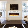 Wall Mounted Electric Fireplace in White by Paramount Premium 8