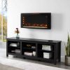 Wall-Mounted Infrared Electric Fireplace Heater 42" with Stand + Remote Control