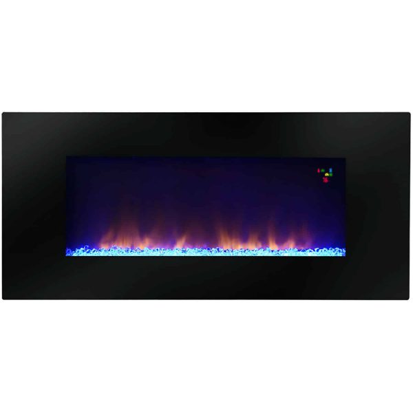 Warm House 48" Widescreen Wall-Mounted LED Fireplace with Customized Flame Patterns and Remote Control 1