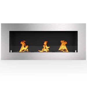 Warren 42" PRO Ventless Built In Wall Recessed Bio Ethanol Wall Mounted Fireplace Similar Electric Fireplace