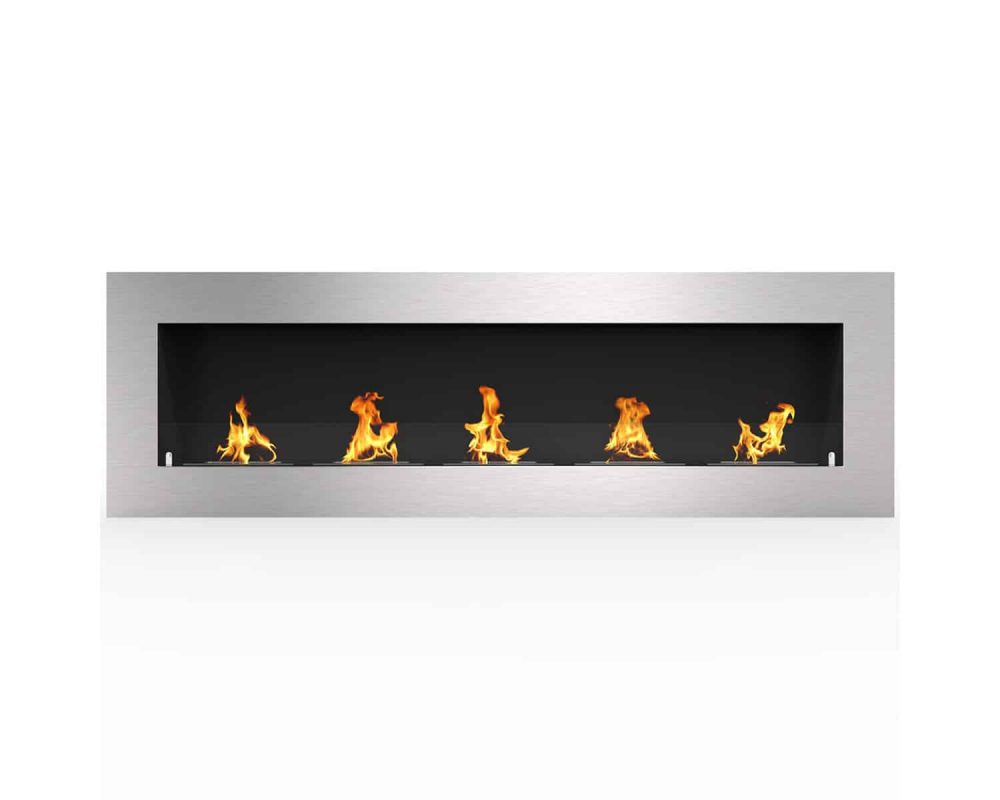 Warren 72" PRO Ventless Built In Wall Recessed Bio Ethanol Wall Mounted Fireplace Similar Electric Fireplace