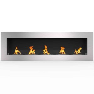 Warren 72" PRO Ventless Built In Wall Recessed Bio Ethanol Wall Mounted Fireplace Similar Electric Fireplace