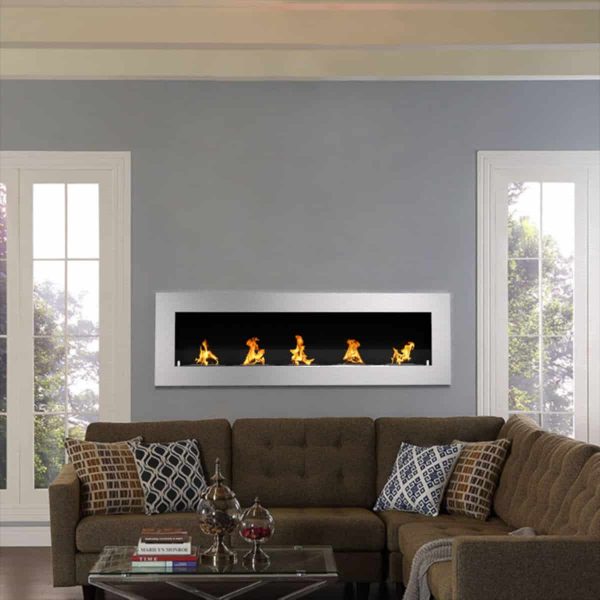 Warren 72" PRO Ventless Built In Wall Recessed Bio Ethanol Wall Mounted Fireplace Similar Electric Fireplace 5
