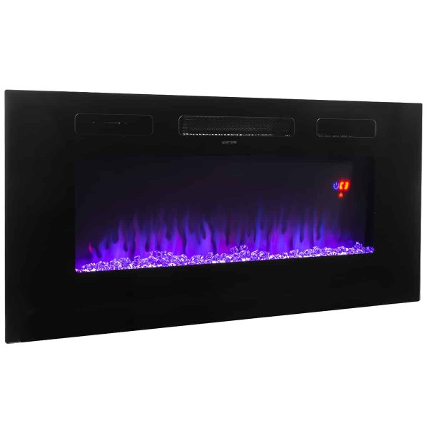 XtremepowerUS 50" Dual Insert Mount / In-Wall Recessed Wall Mount Electric Fireplace Insert Heater Adjustable Flame Remote Control 2