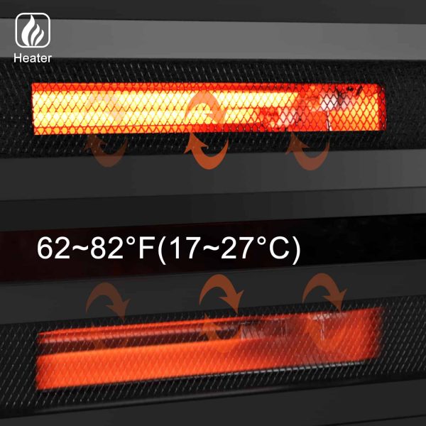 ZOKOP 26" Embedded Fireplace Electric Insert Heater with 3D Flame Effect with Remote Control, Black 2