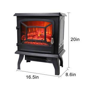 17"Indoor Free Standing Heater Fire Flame Stove Adjustable