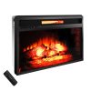 Zimtown 26"Embedded Fireplace Electric Insert Heater Glass View Log Flame with Remote Control