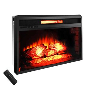 Zimtown Embedded Fireplace Electric Insert Heater Glass View Log Flame Remote Home 26"
