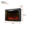 e-Flame USA 26" Curved Electric Fireplace Insert w/Remote Control 6