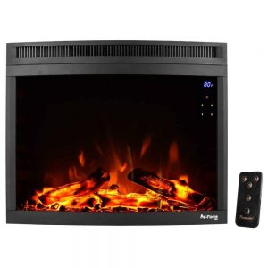 e-Flame USA 28" Curved LED Electric Fireplace Insert w/ Touch Screen and Remote Control