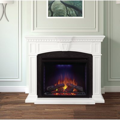 Bold Flame 38 inch Wall/Corner Electric Fireplace in White ...